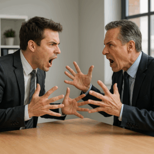 Two businessmen arguing